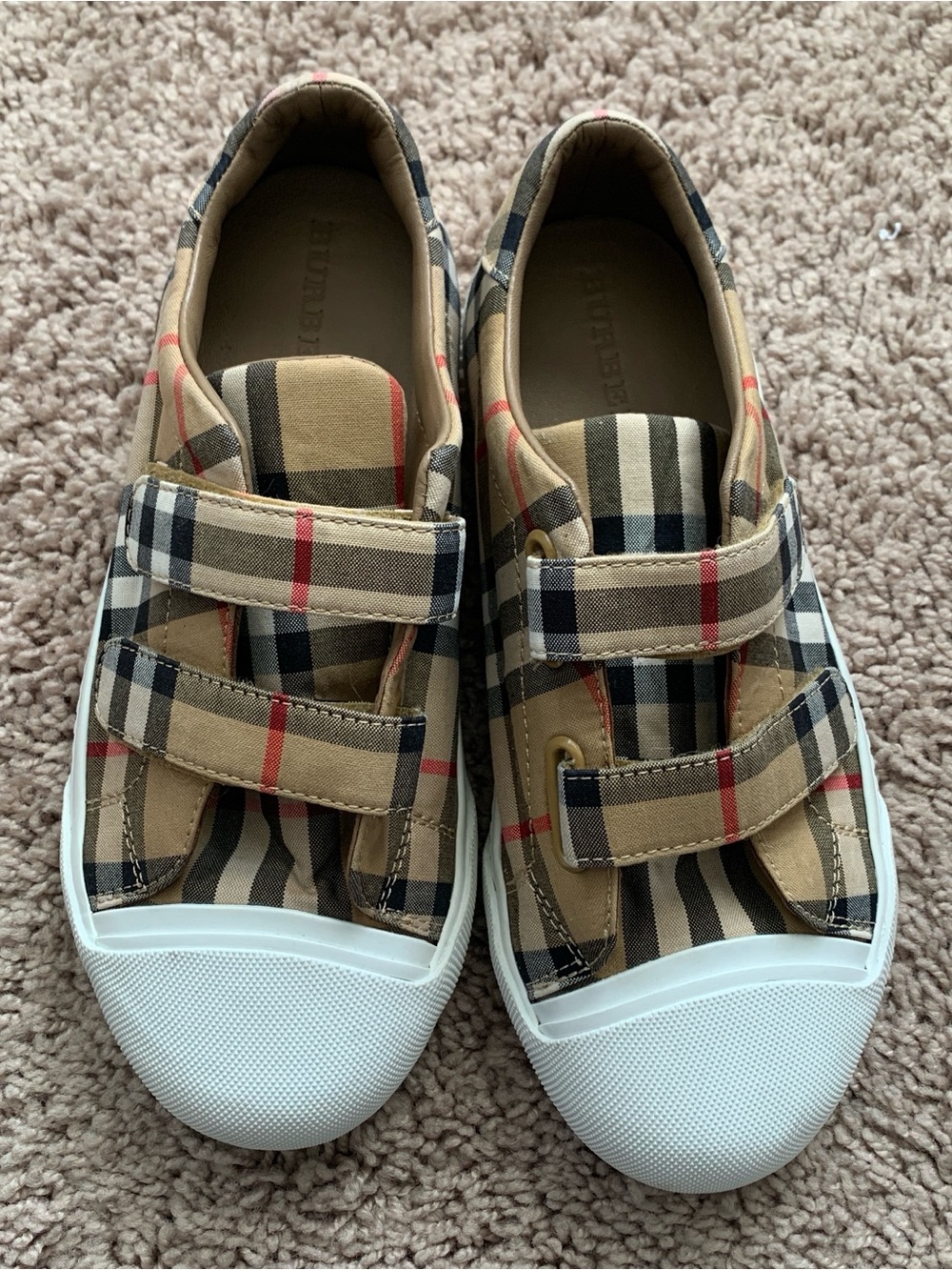 Burberry Kids Check Sneakers Unisex Size 2 Youth (34 EU)